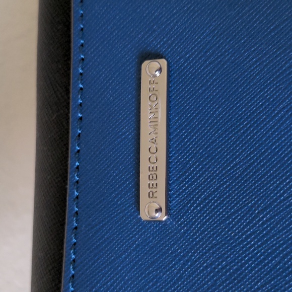 NWOT REBECCA MINKOFF MINI MARLOWE NAVY TAN BLACK CROSSBODY PURSE HANDBAG - Picture 4 of 7